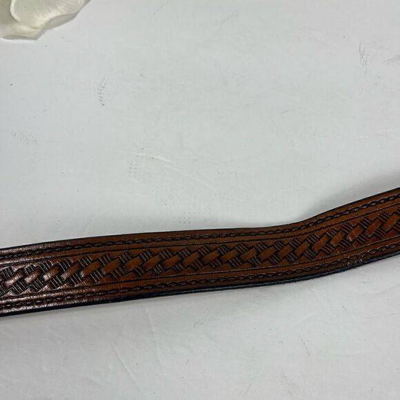 Leather belt Brown mens Size 32 - Picture 4 of 8